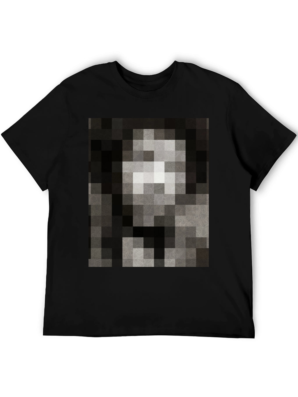 Pixelated Mona Lisa Black T-Shirt