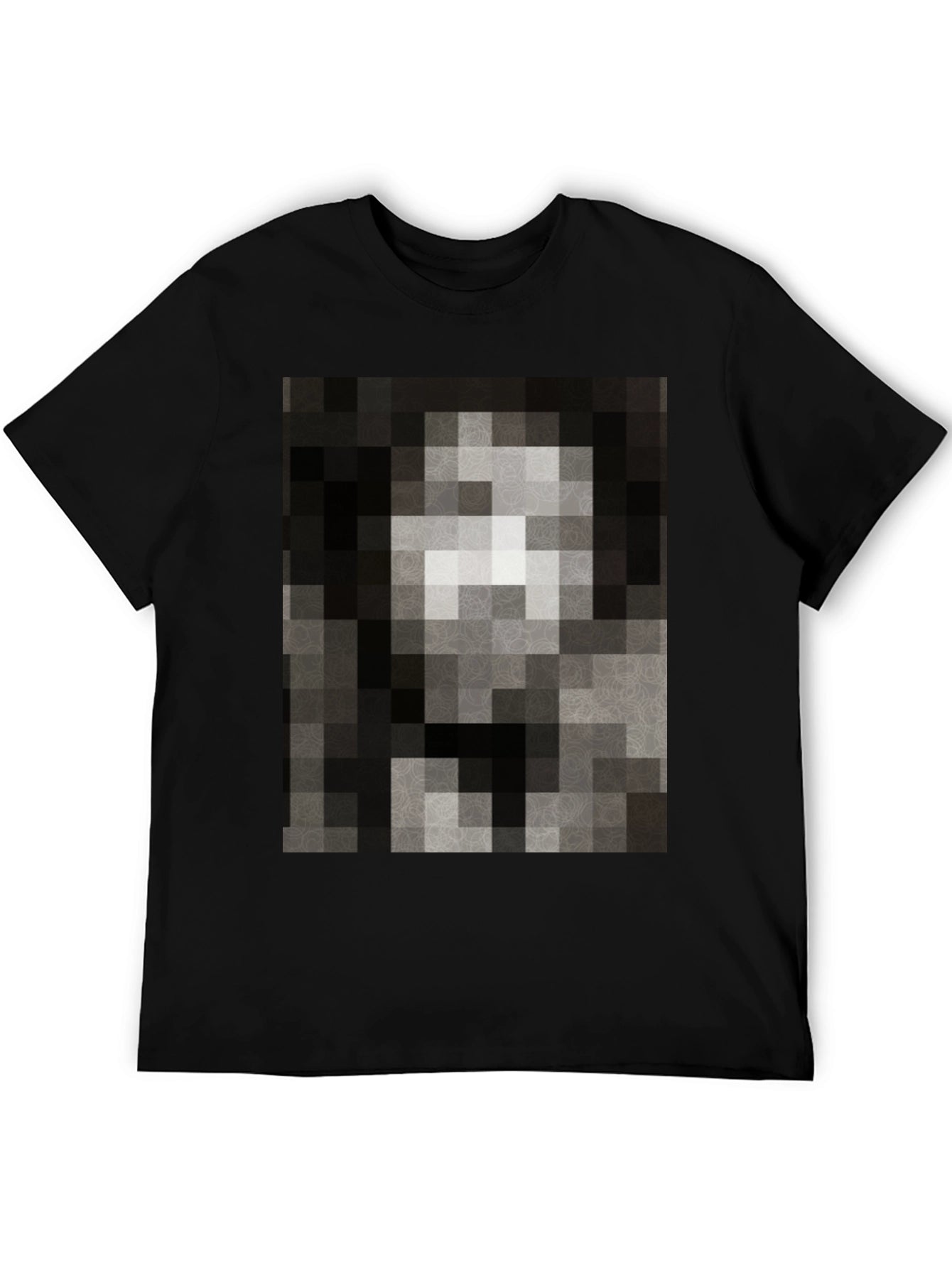 Pixelated Mona Lisa Black T-Shirt
