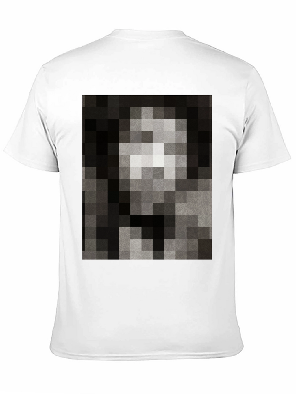 Pixelated Mona Lisa Black T-Shirt