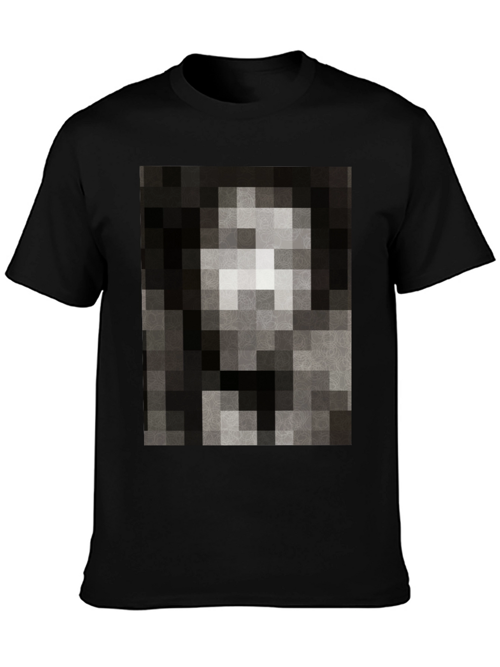 Pixelated Mona Lisa Black T-Shirt