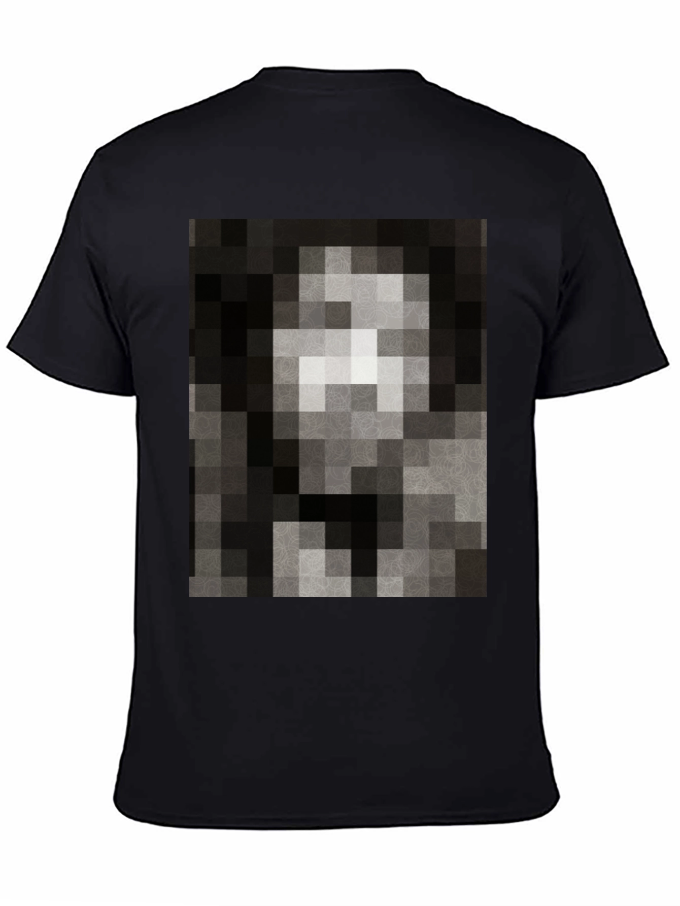 Pixelated Mona Lisa Black T-Shirt