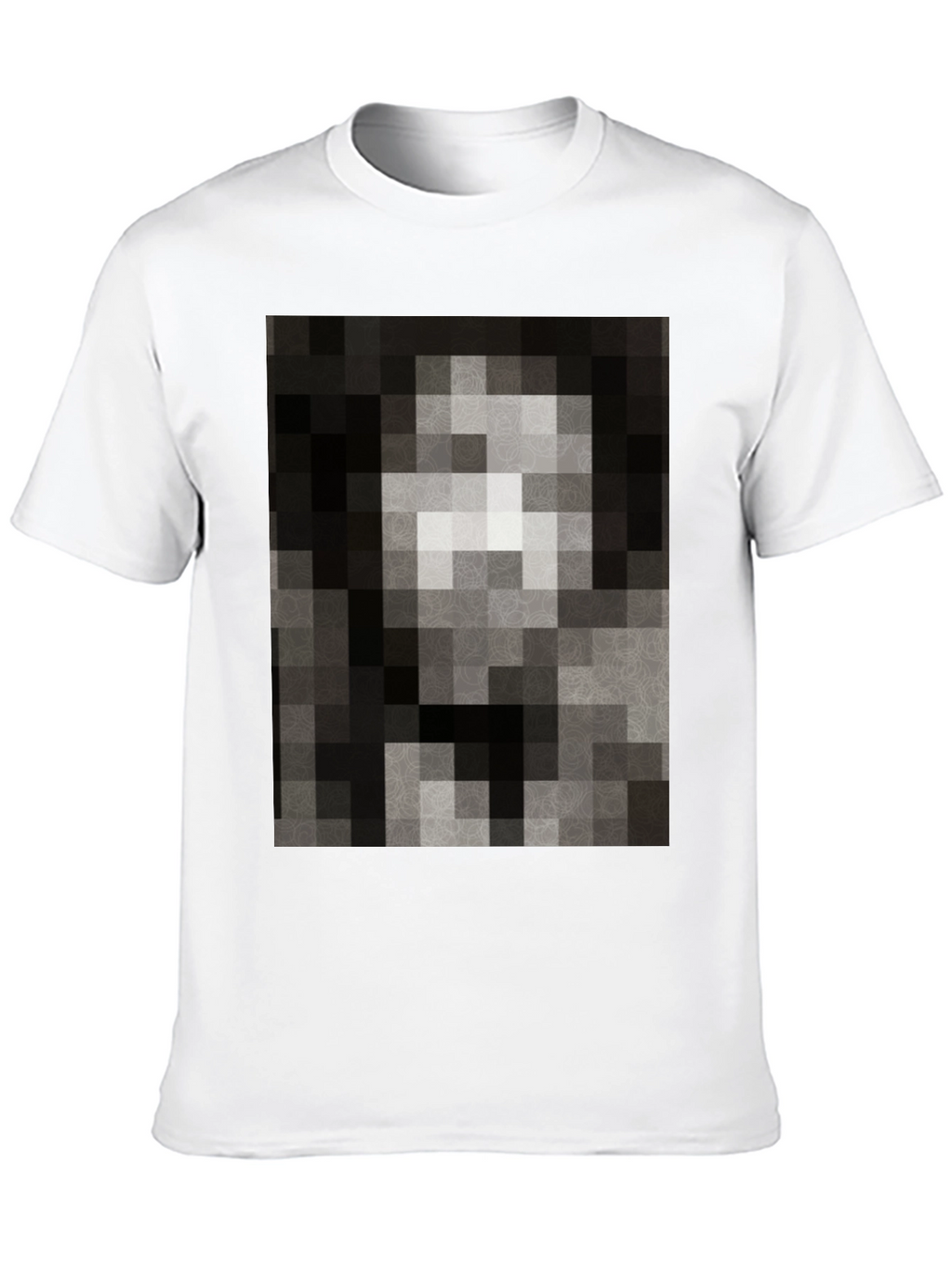 Pixelated Mona Lisa Black T-Shirt