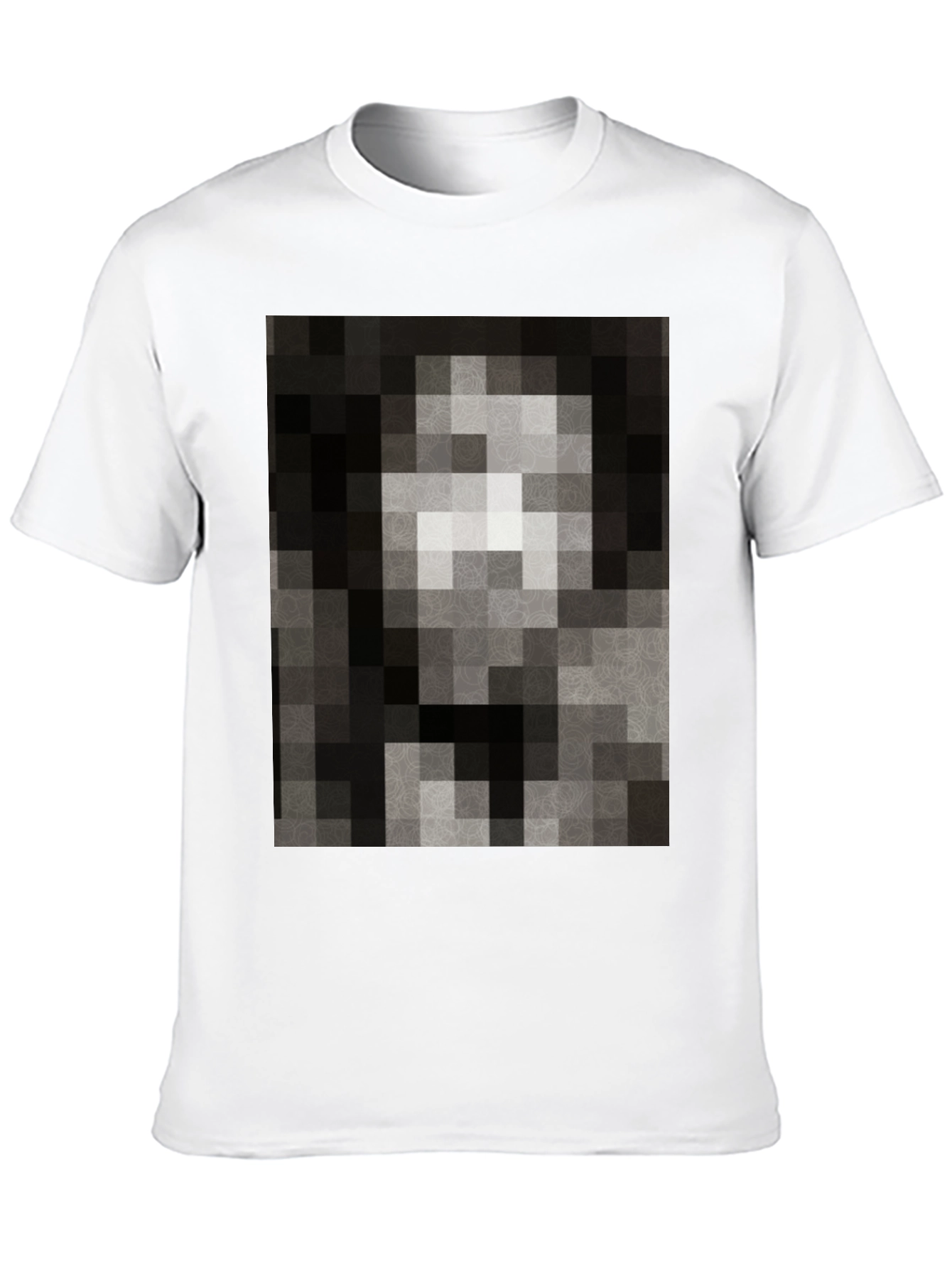 Pixelated Mona Lisa Black T-Shirt