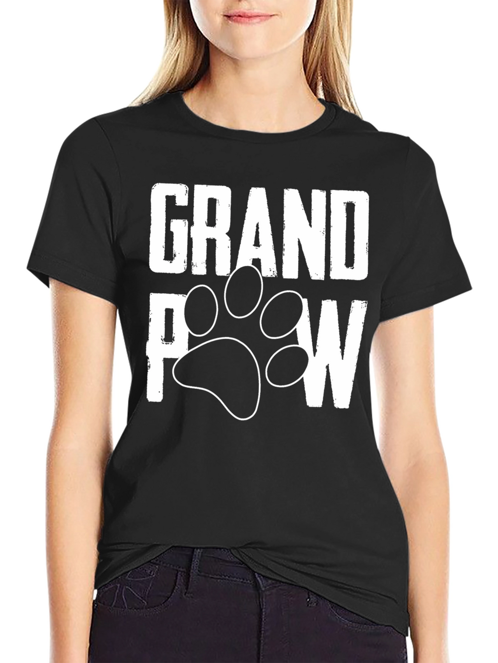 Grandpaw Dog Paw Print T-Shirt - Black