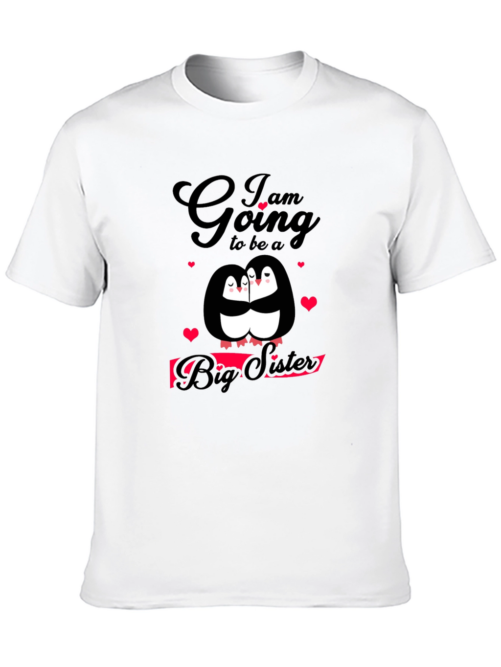 Big Sister Penguin Tee - Cute Family Matching Shirt
