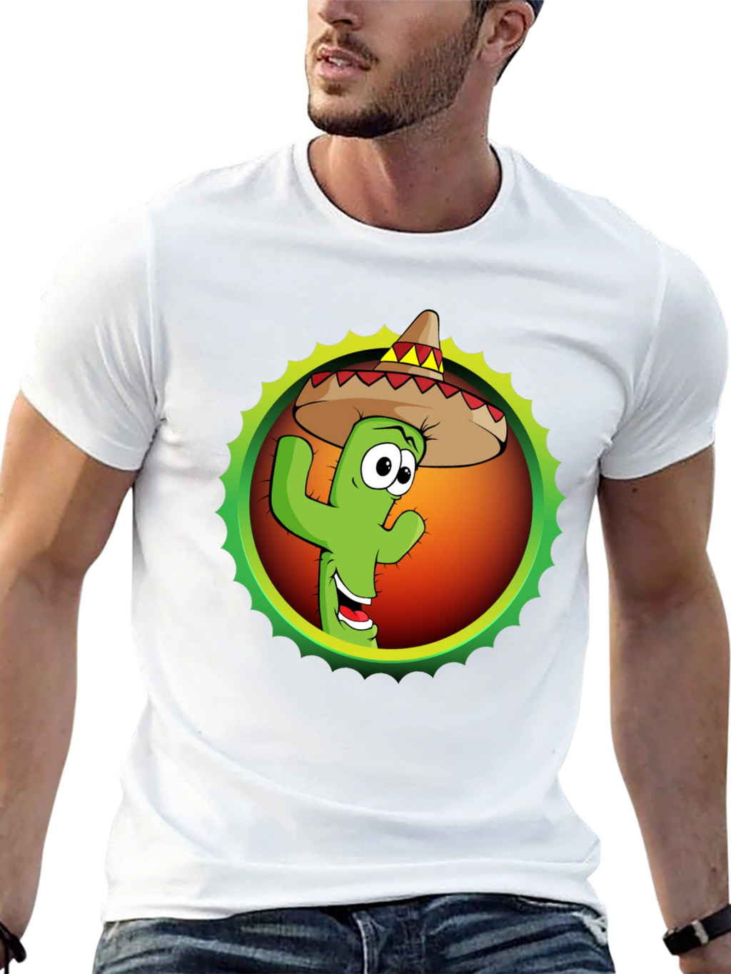 Cactus Sombrero Graphic T-Shirt