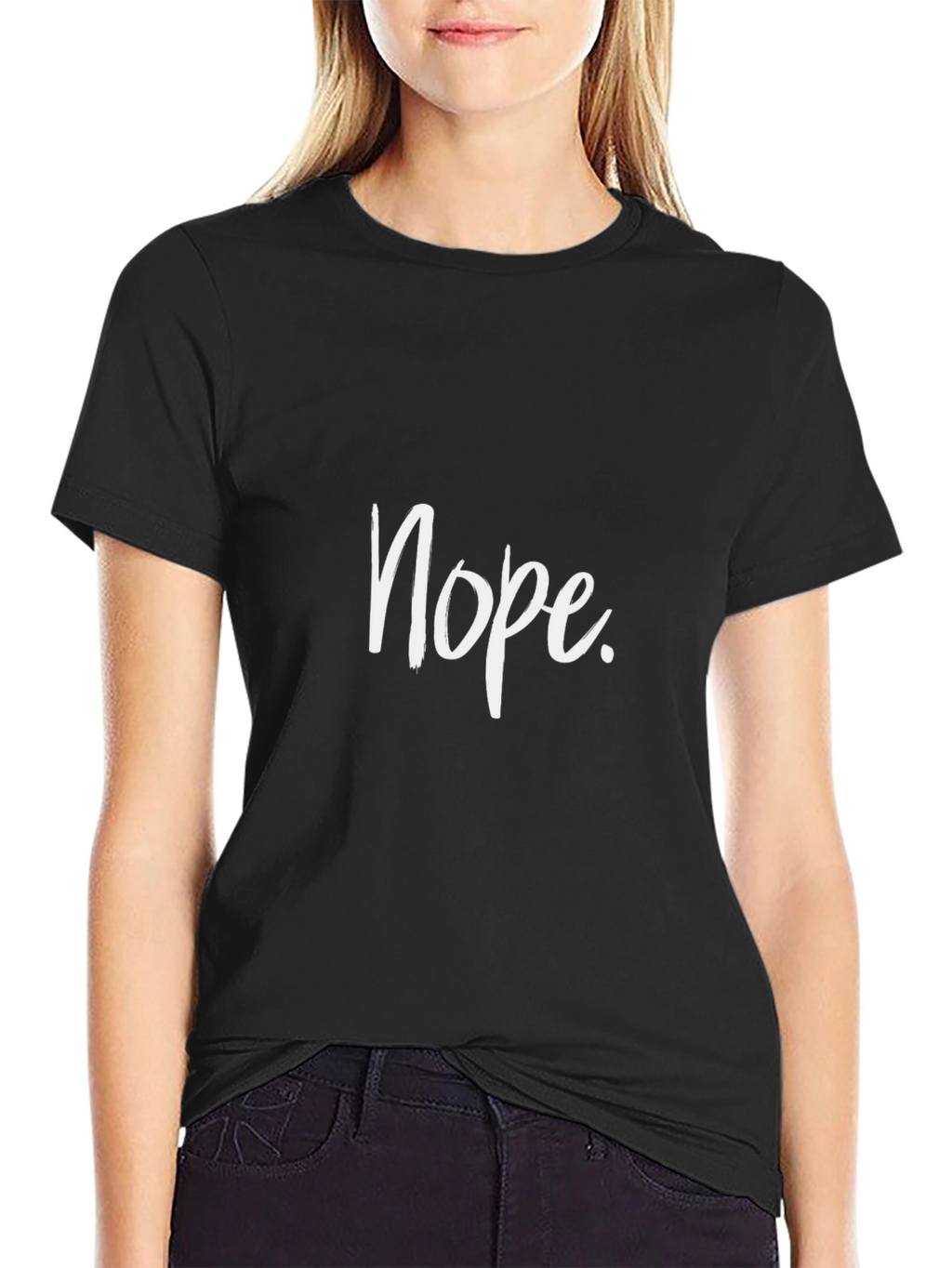 Nope Graphic Tee - Casual Black T-Shirt