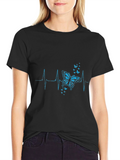 Butterfly Heartbeat T-Shirt - Stylish Graphic Tee