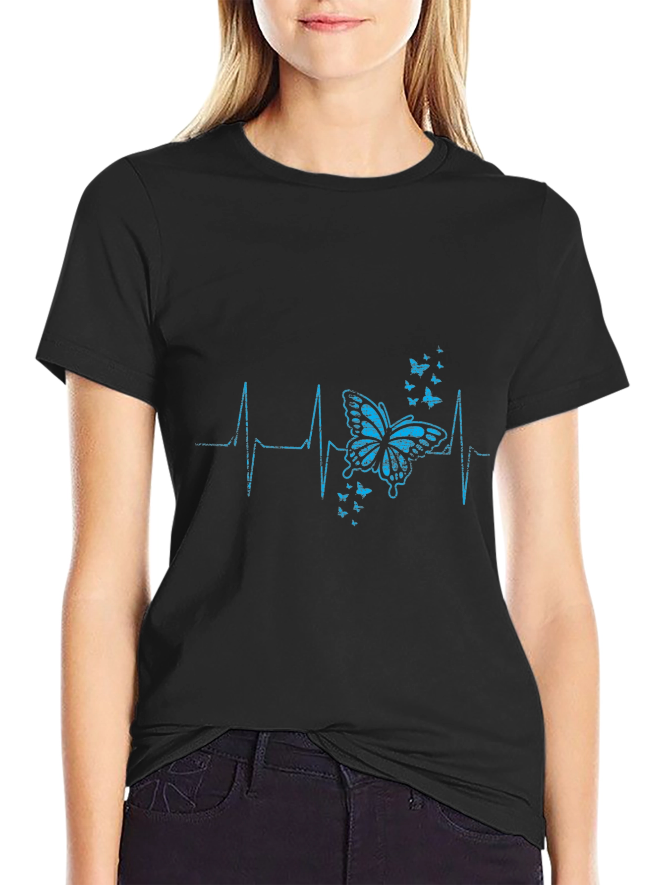 Butterfly Heartbeat T-Shirt - Stylish Graphic Tee
