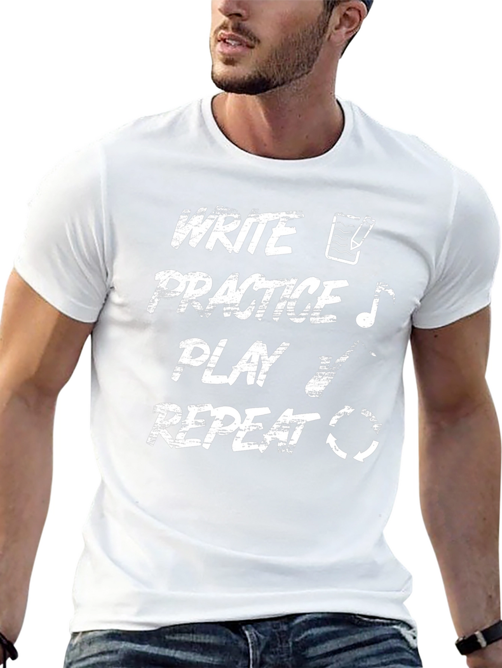Write Practice Play Repeat Graphic T-Shirt