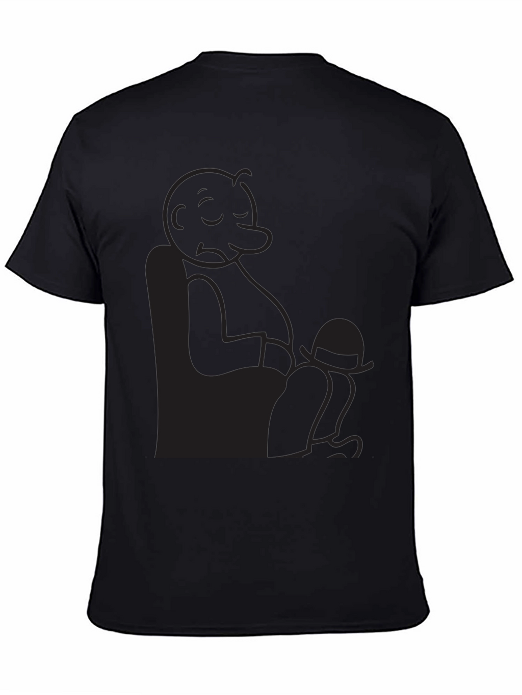 Relaxed Cartoon Character Graphic Black T-Shirt