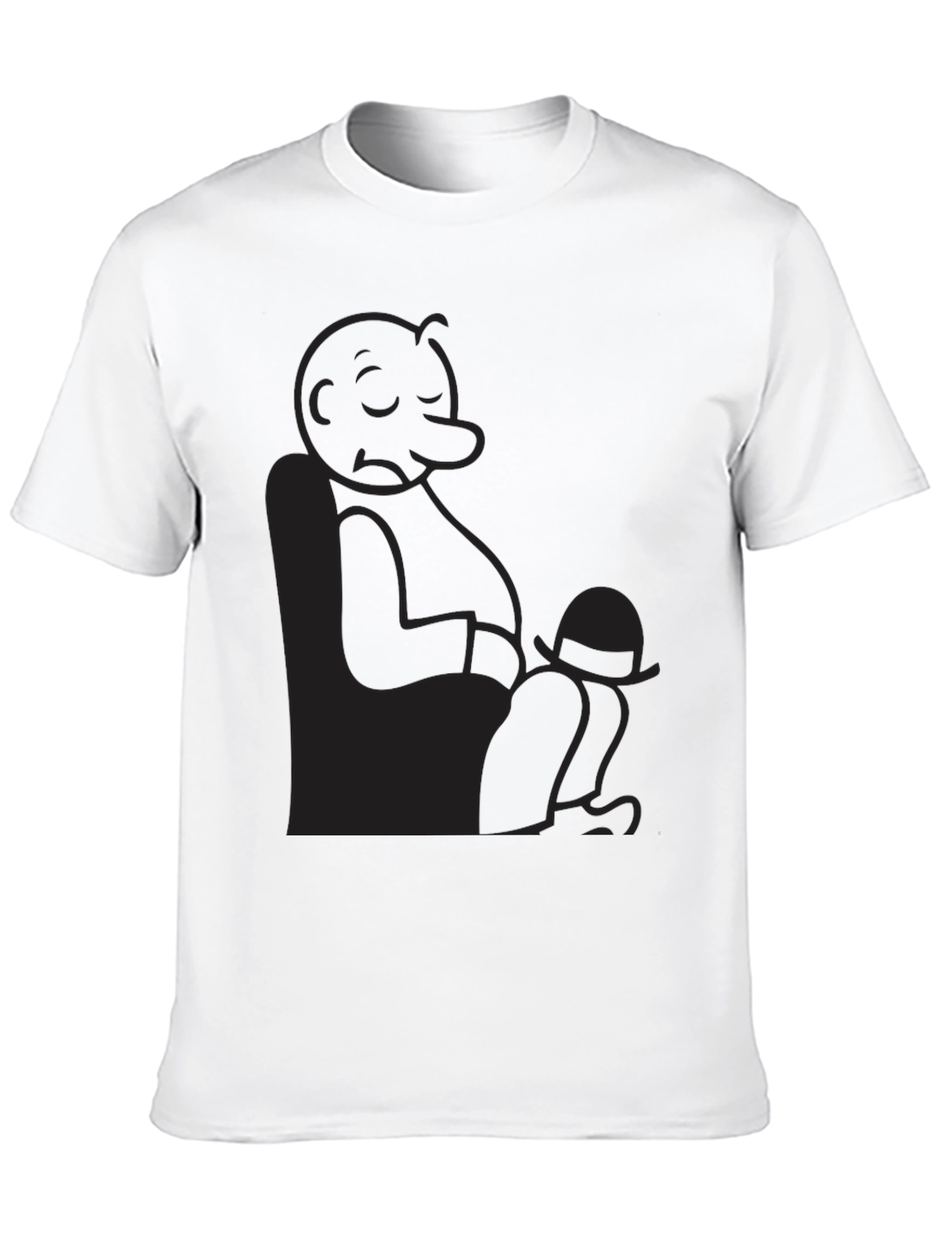 Relaxed Cartoon Character Graphic Black T-Shirt