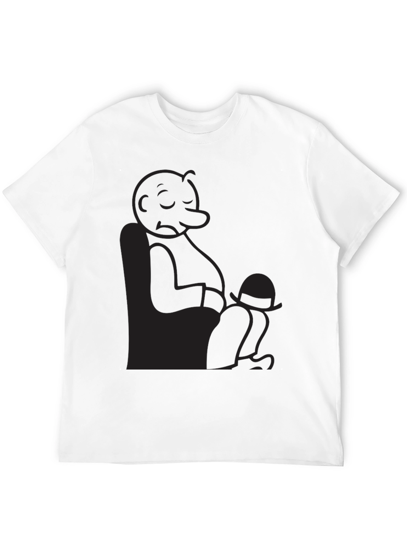 Relaxed Cartoon Character Graphic Black T-Shirt