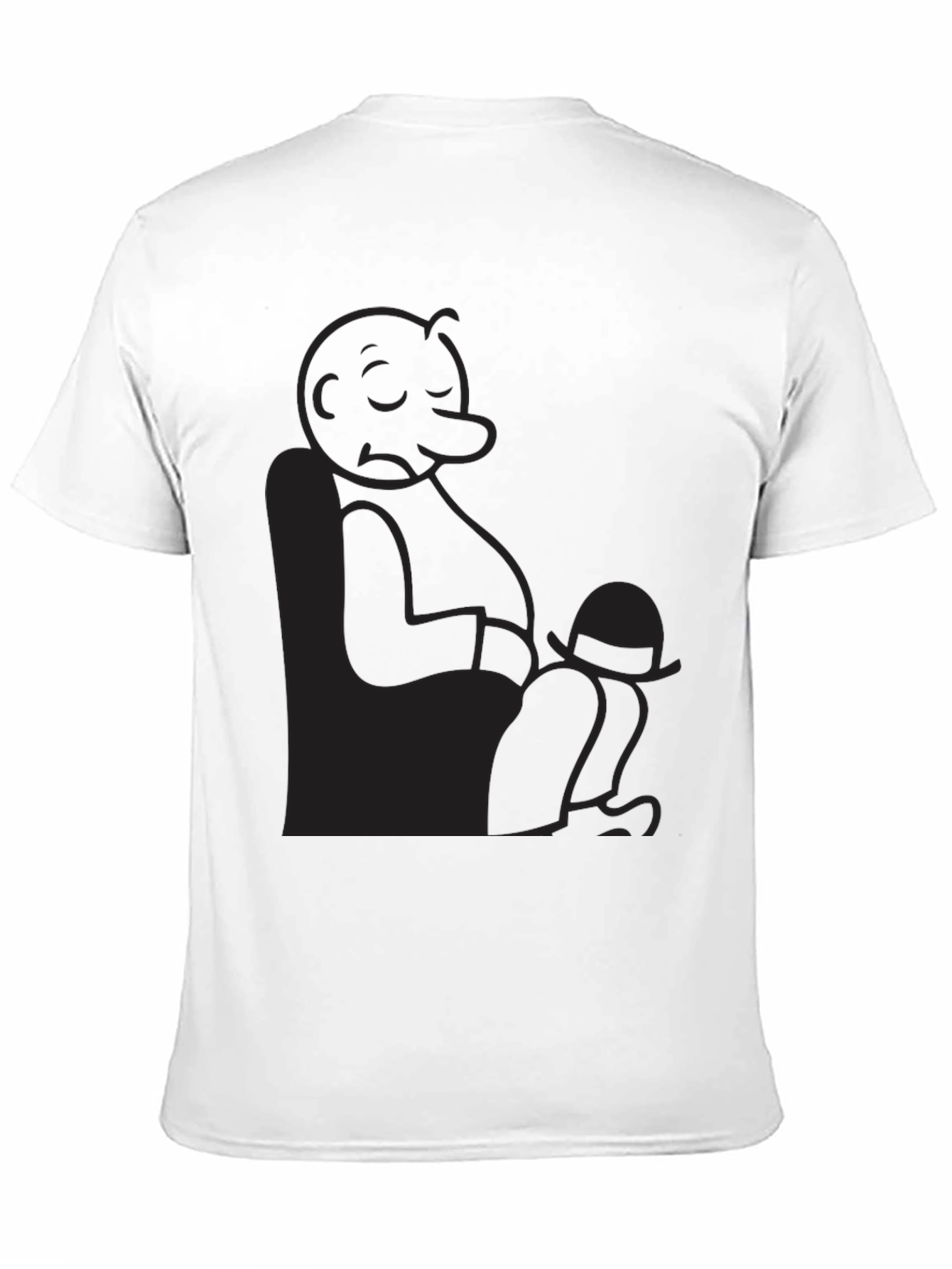 Relaxed Cartoon Character Graphic Black T-Shirt