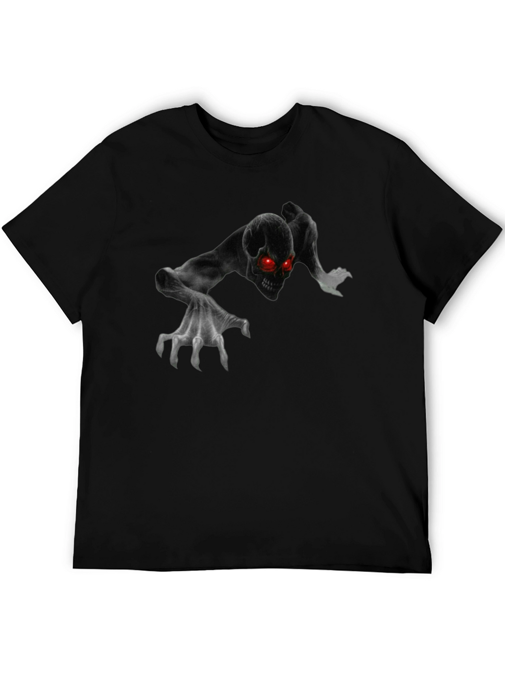Creepy Skull Crawl Graphic T-Shirt - Mens Black Tee