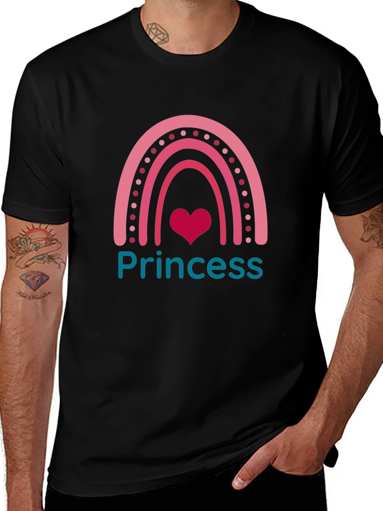 Princess Rainbow Heart T-Shirt - Cute & Stylish!