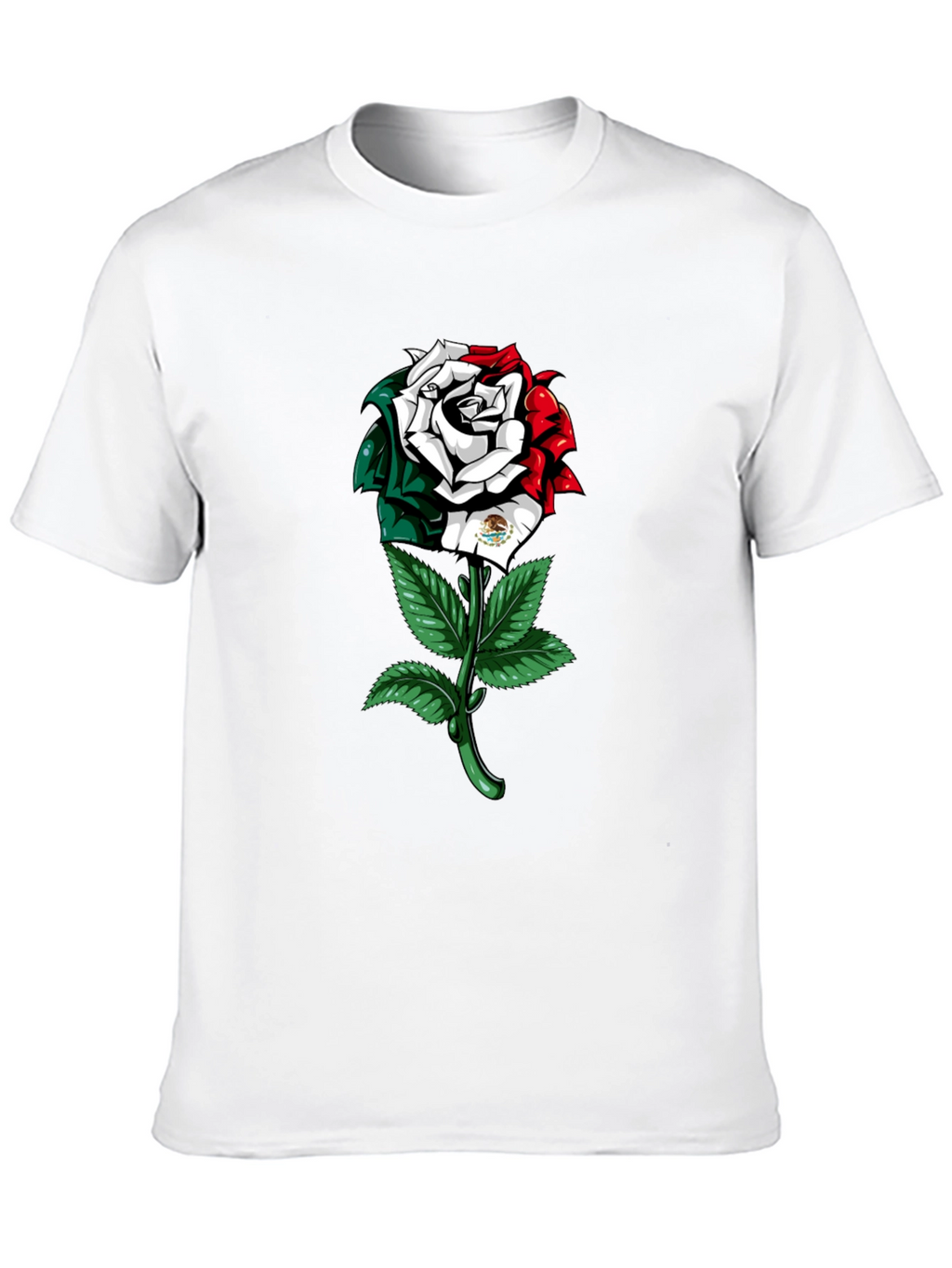 Mexican Flag Rose Graphic T-Shirt