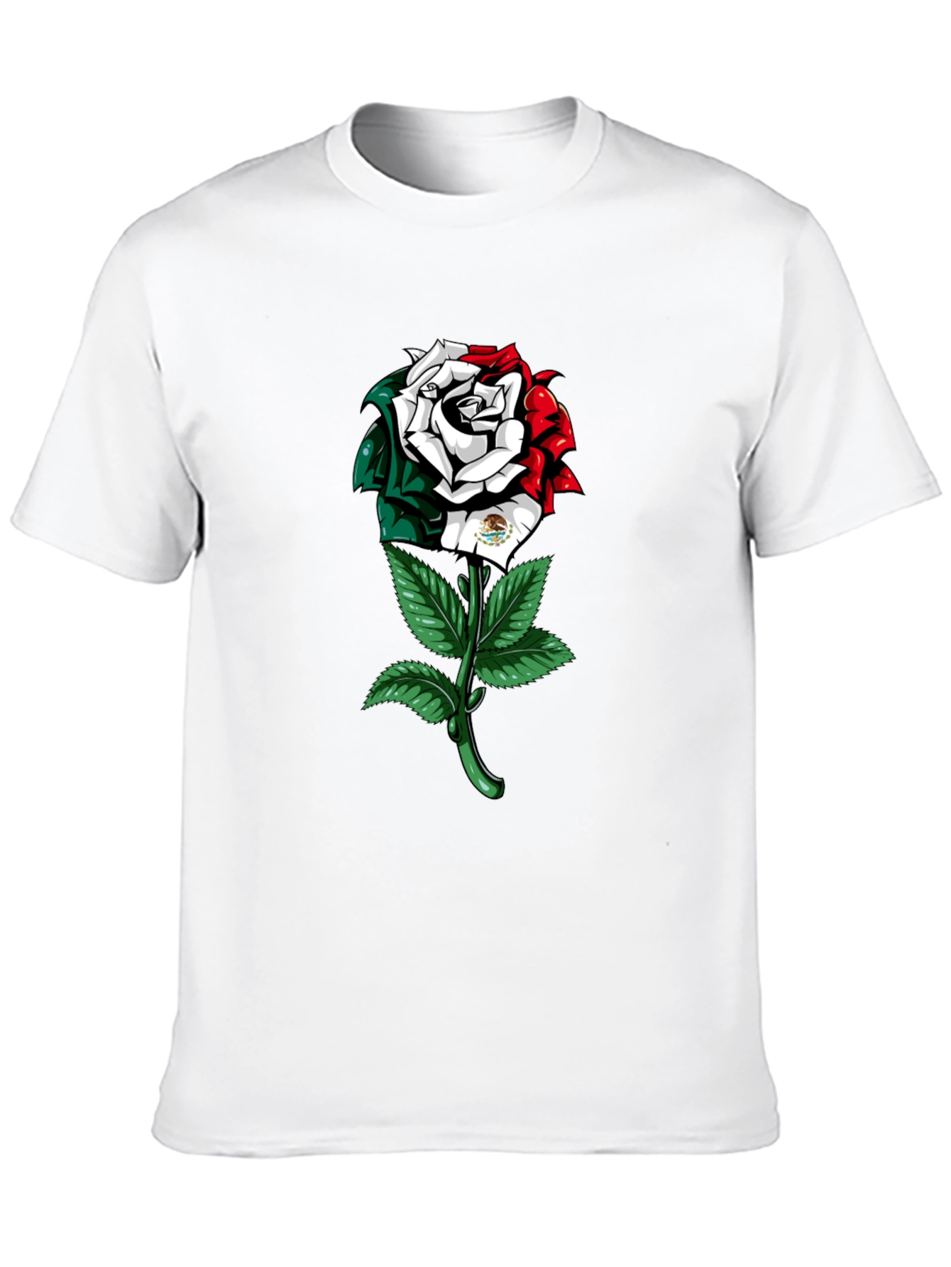 Mexican Flag Rose Graphic T-Shirt