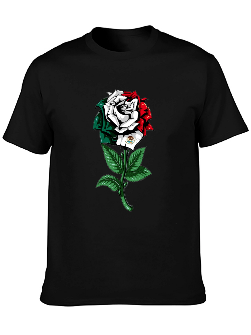 Mexican Flag Rose Graphic T-Shirt