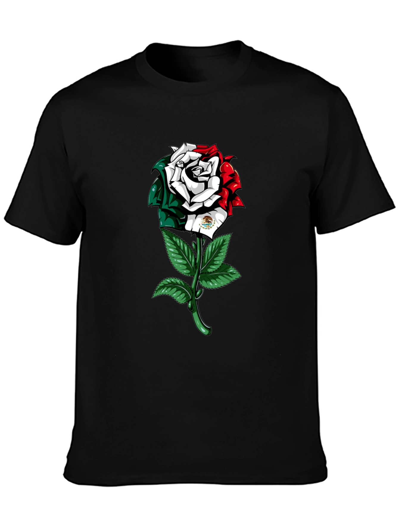 Mexican Flag Rose Graphic T-Shirt