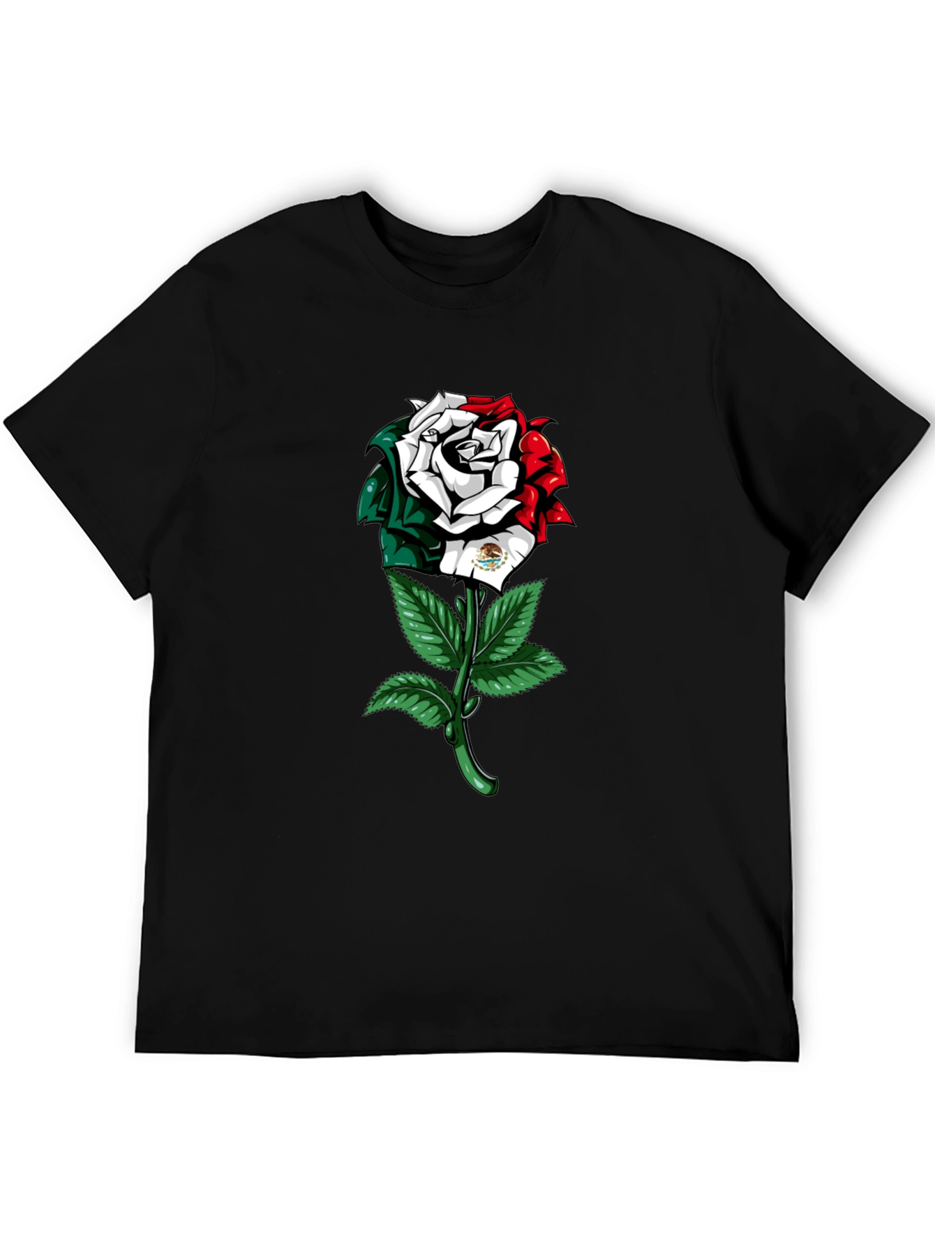 Mexican Flag Rose Graphic T-Shirt