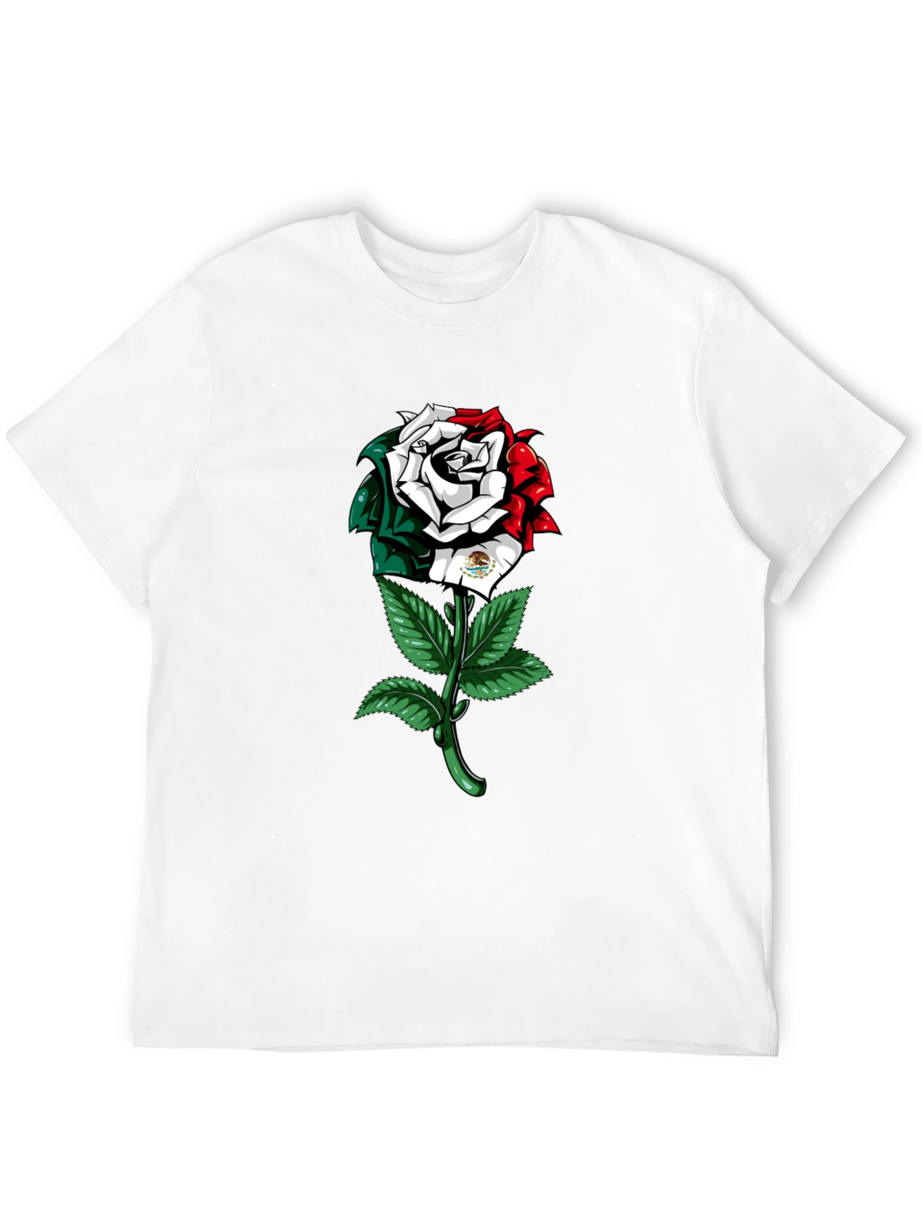 Mexican Flag Rose Graphic T-Shirt