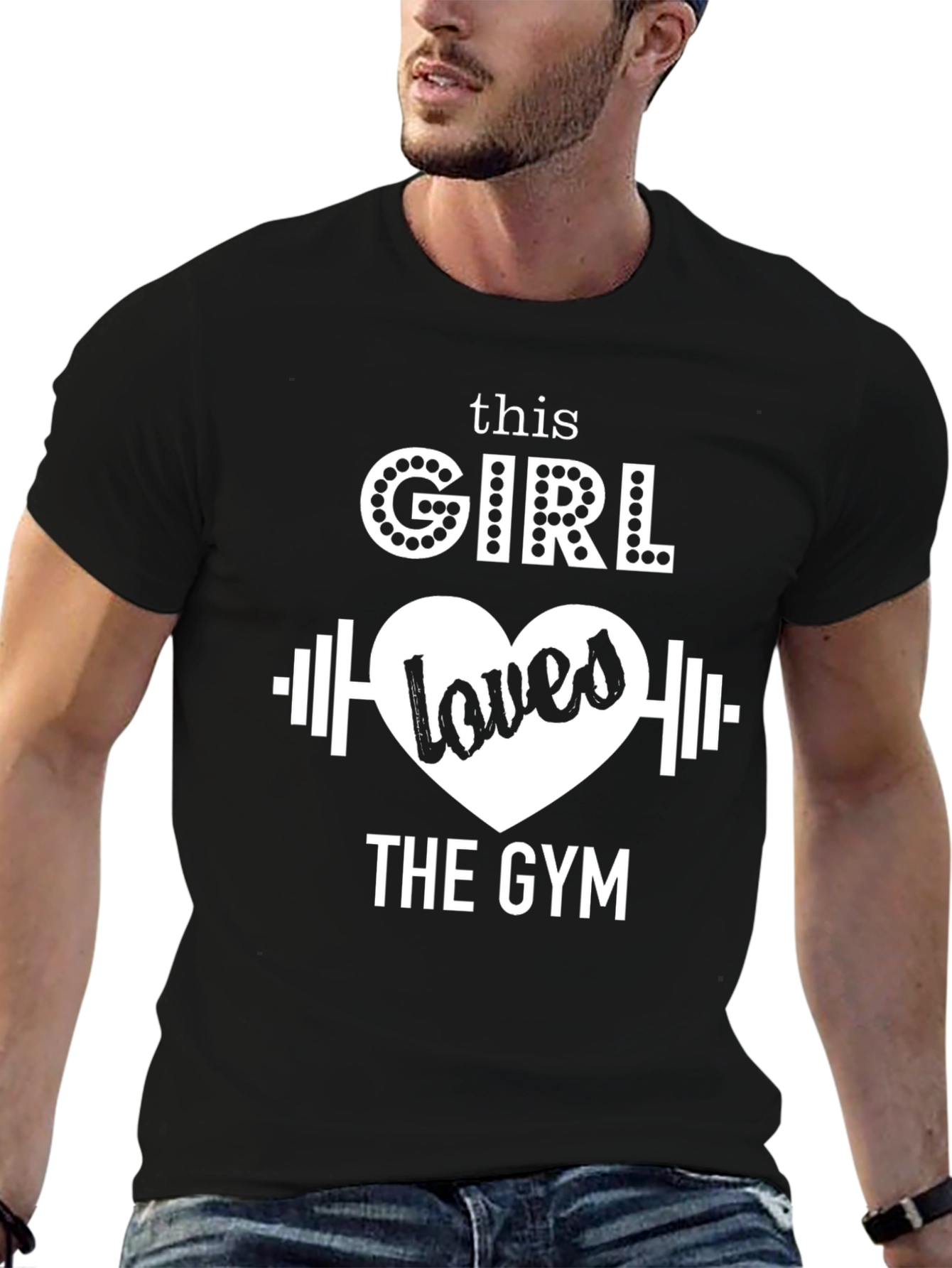 This Girl Loves The Gym Black Graphic T-Shirt