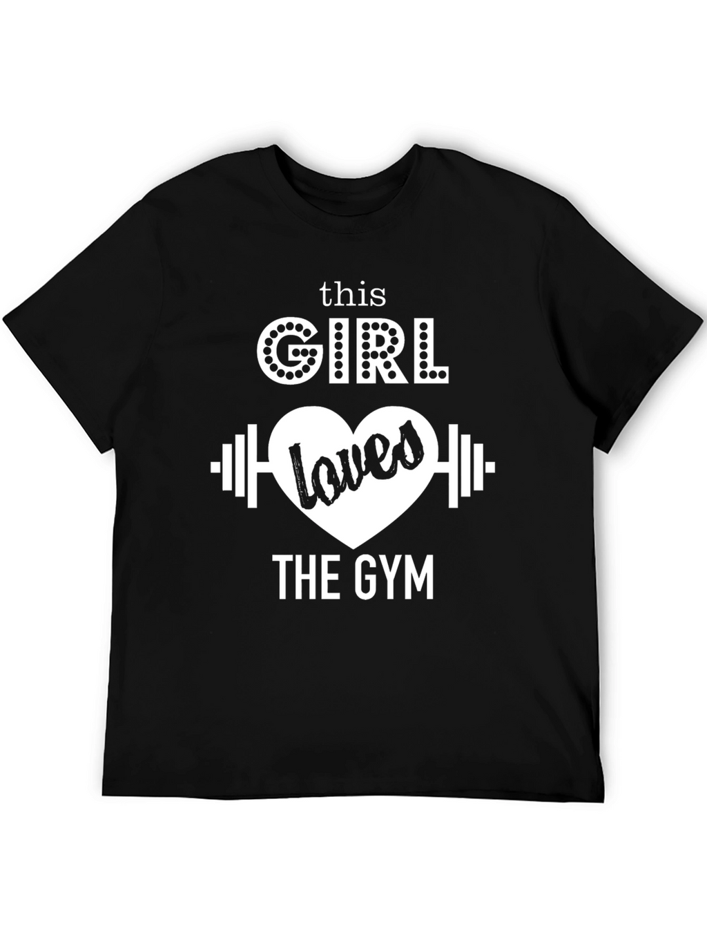 This Girl Loves The Gym Black Graphic T-Shirt