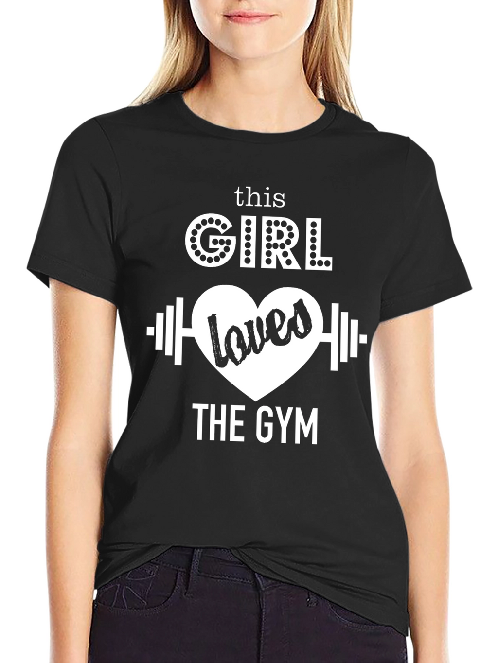 This Girl Loves The Gym Black Graphic T-Shirt