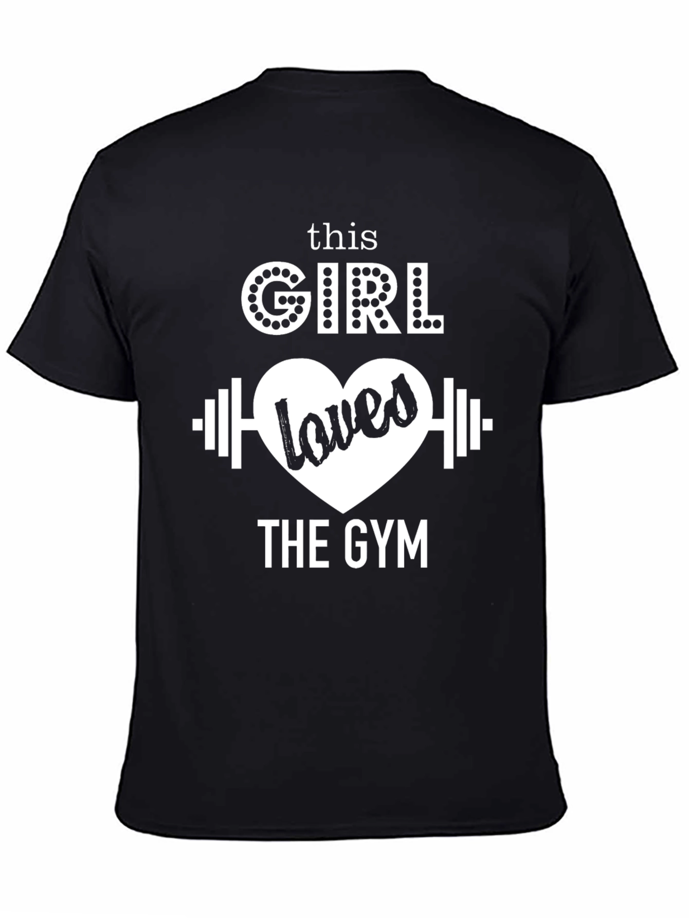 This Girl Loves The Gym Black Graphic T-Shirt