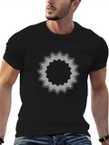 Geometric Mandala Graphic Print Mens Black T-Shirt