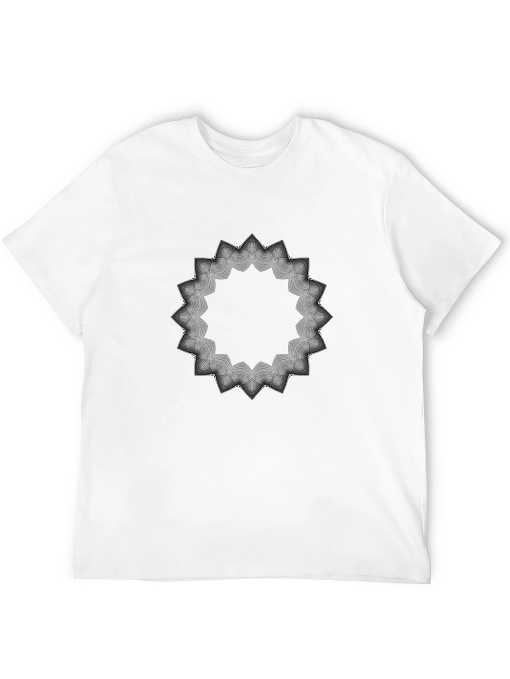 Geometric Mandala Graphic Print Mens Black T-Shirt