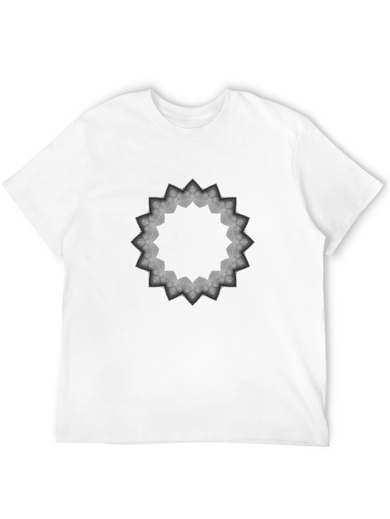 Geometric Mandala Graphic Print Mens Black T-Shirt