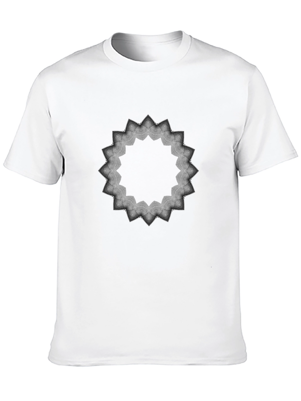 Geometric Mandala Graphic Print Mens Black T-Shirt