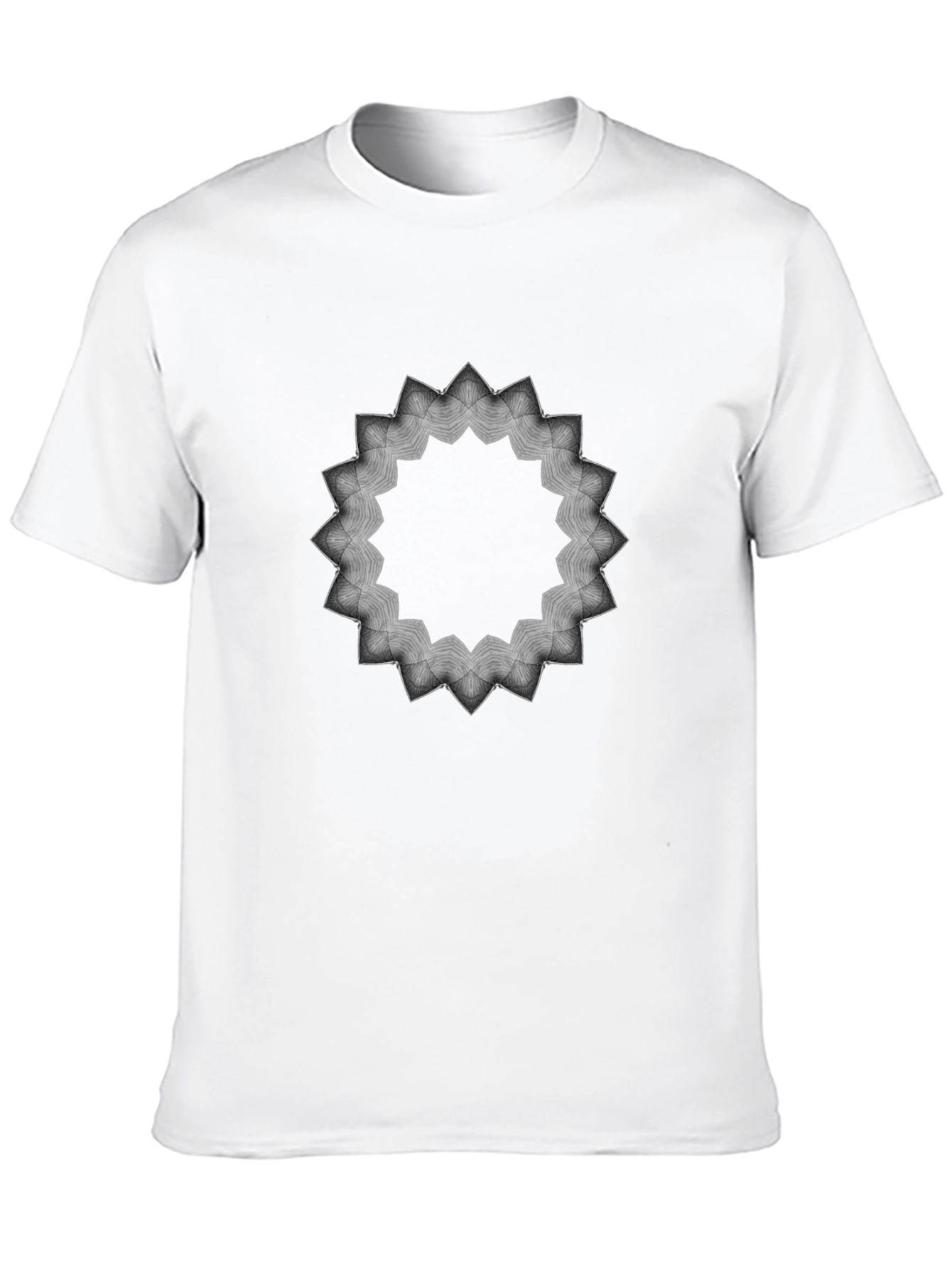 Geometric Mandala Graphic Print Mens Black T-Shirt
