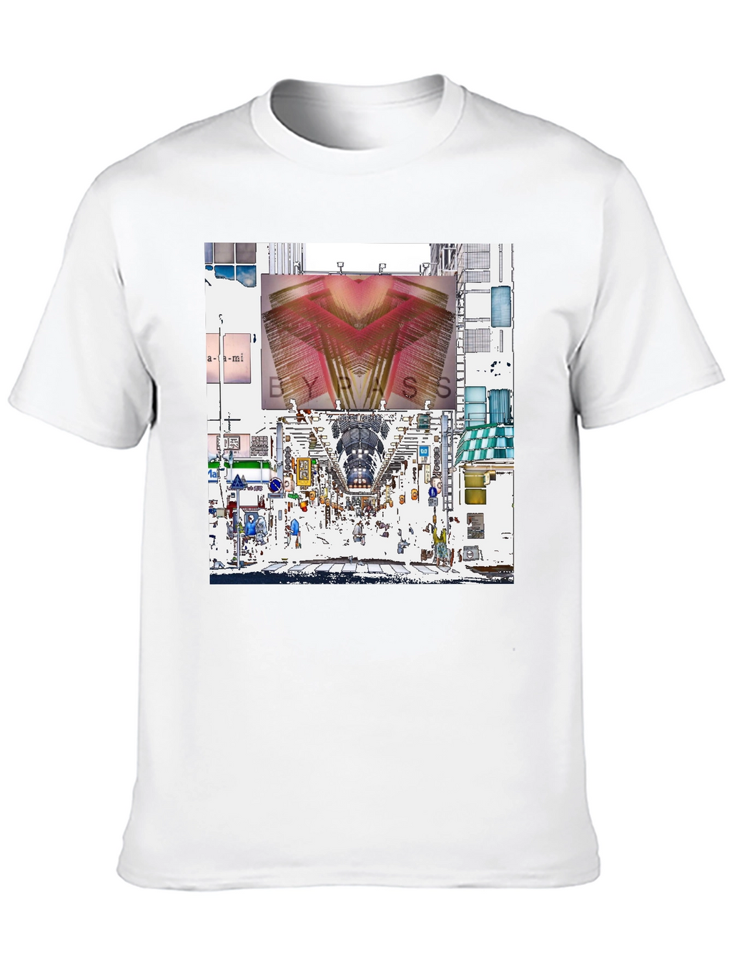 Abstract Cityscape Graphic Tee - Black