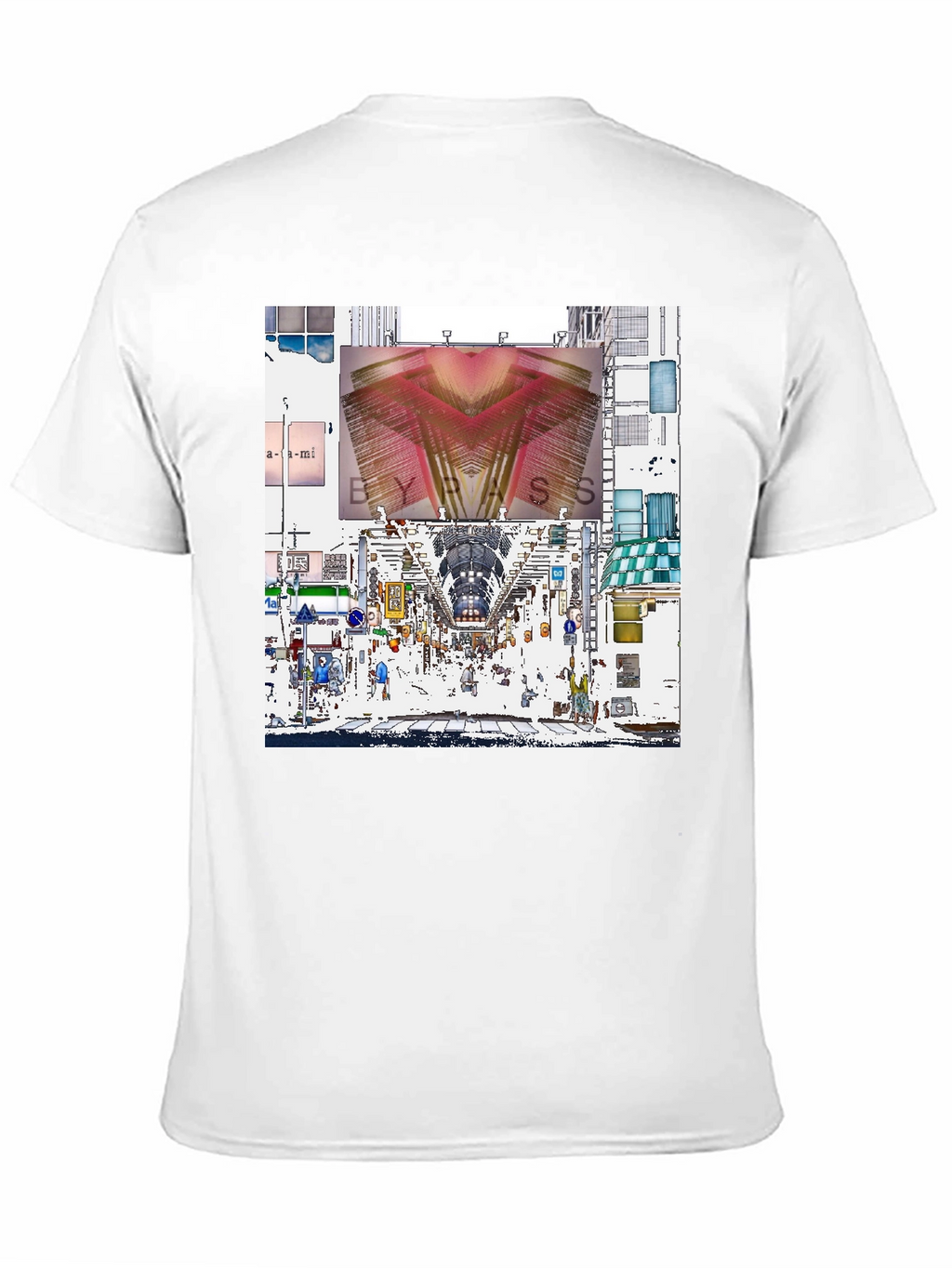 Abstract Cityscape Graphic Tee - Black