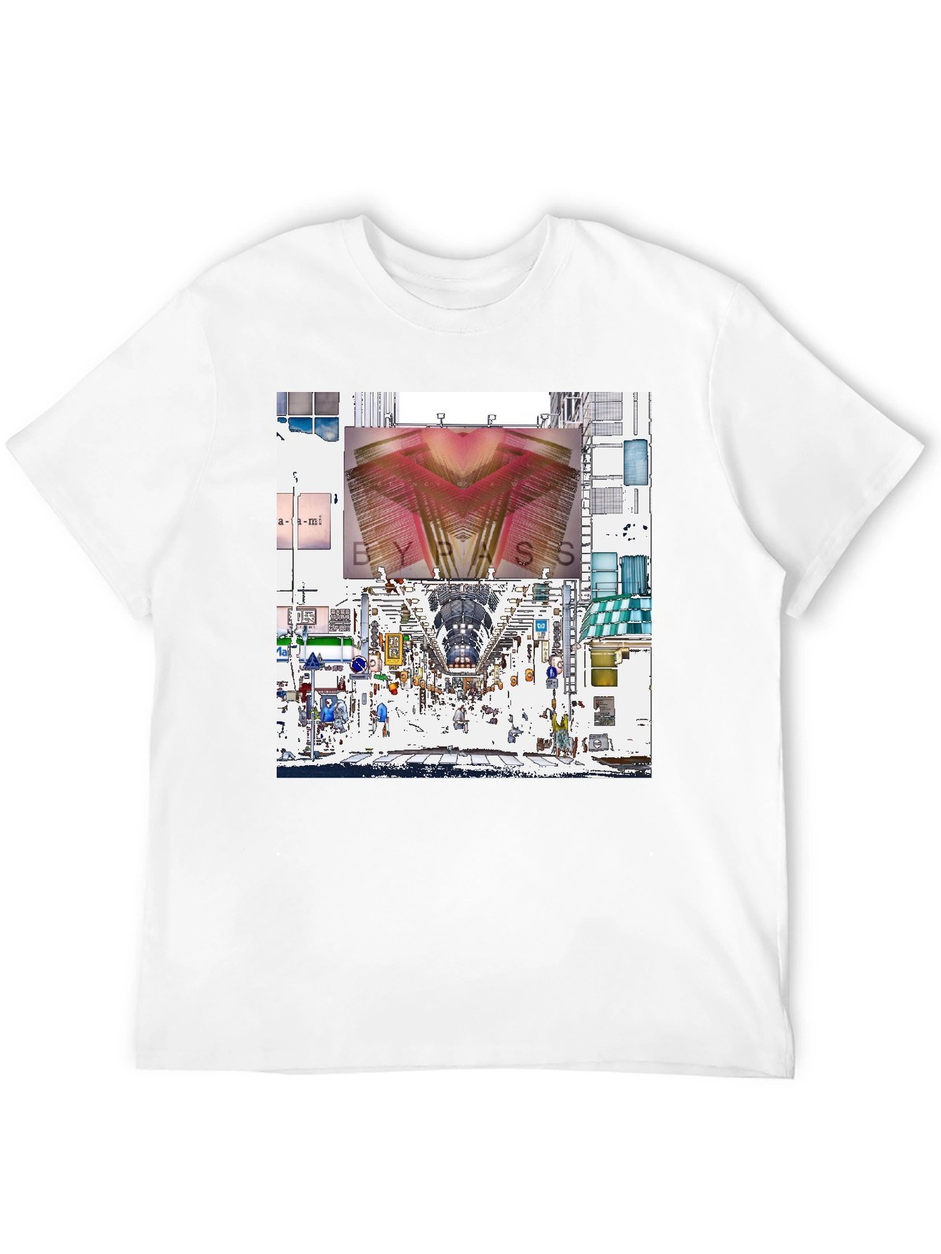 Abstract Cityscape Graphic Tee - Black