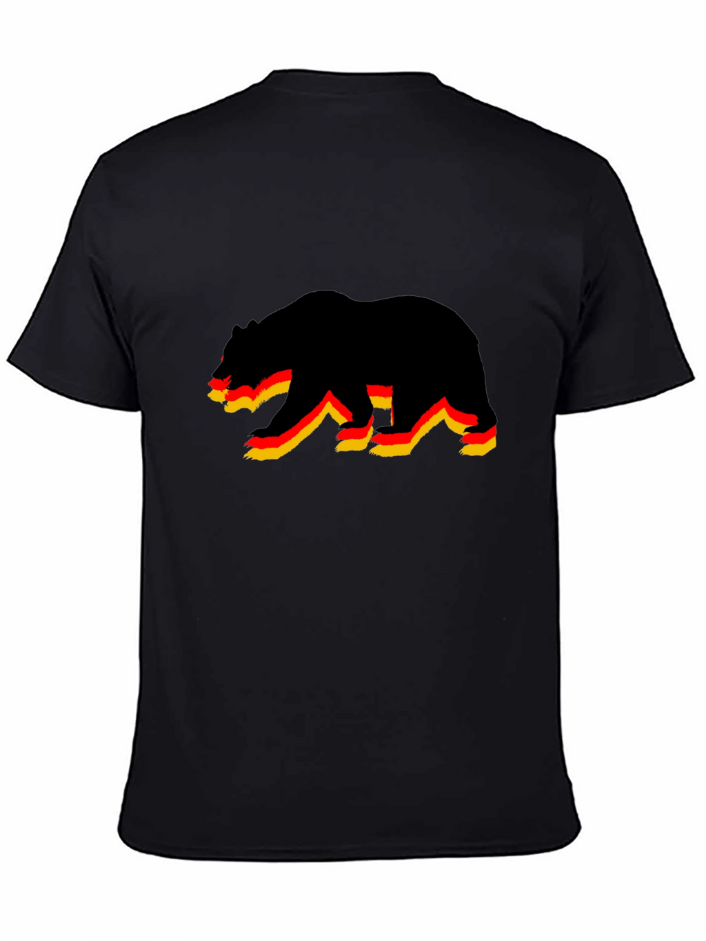 Bear Graphic Print Black T-Shirt