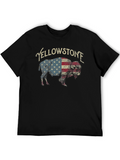 Yellowstone Buffalo American Flag T-Shirt
