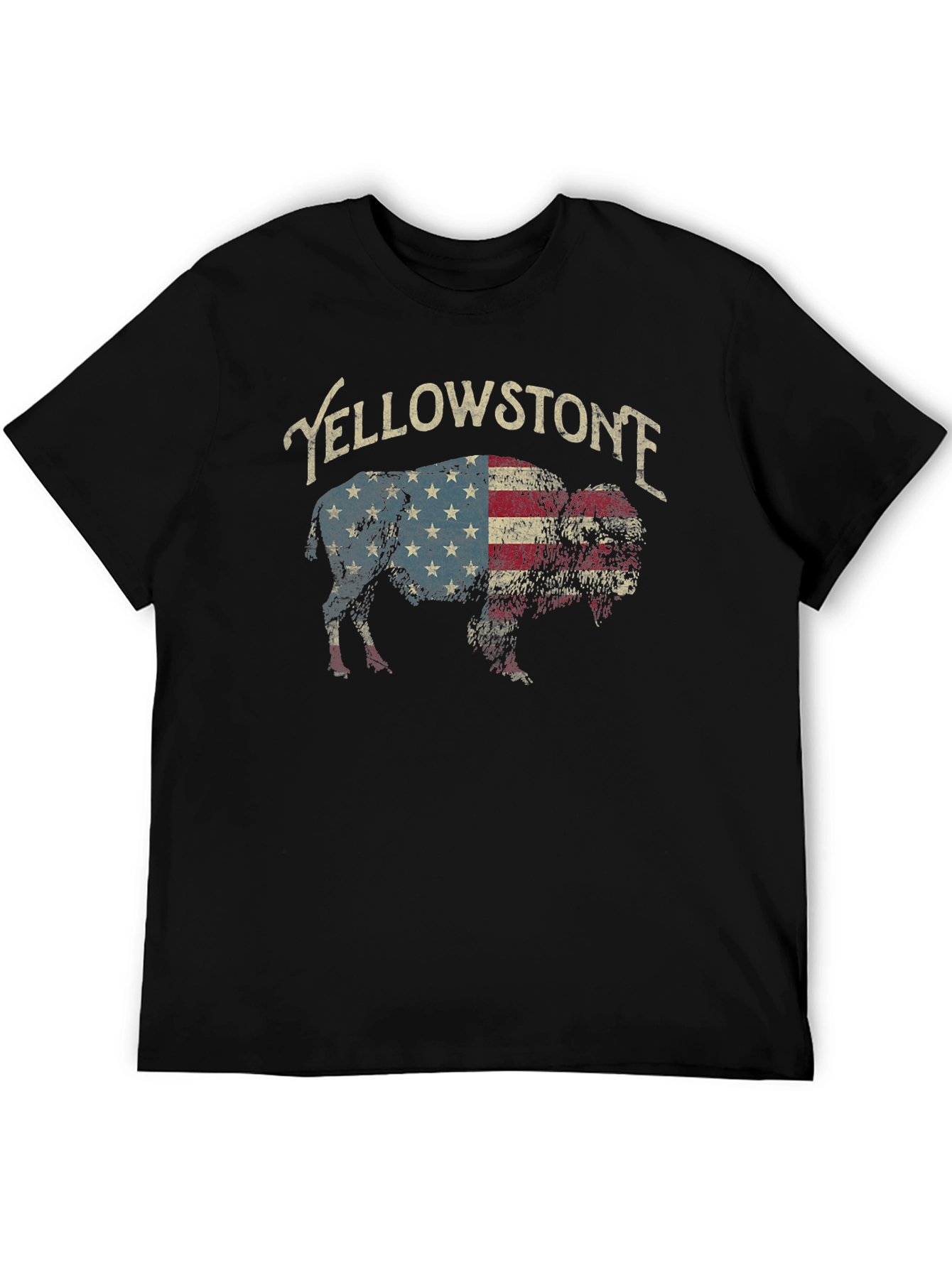 Yellowstone Buffalo American Flag T-Shirt