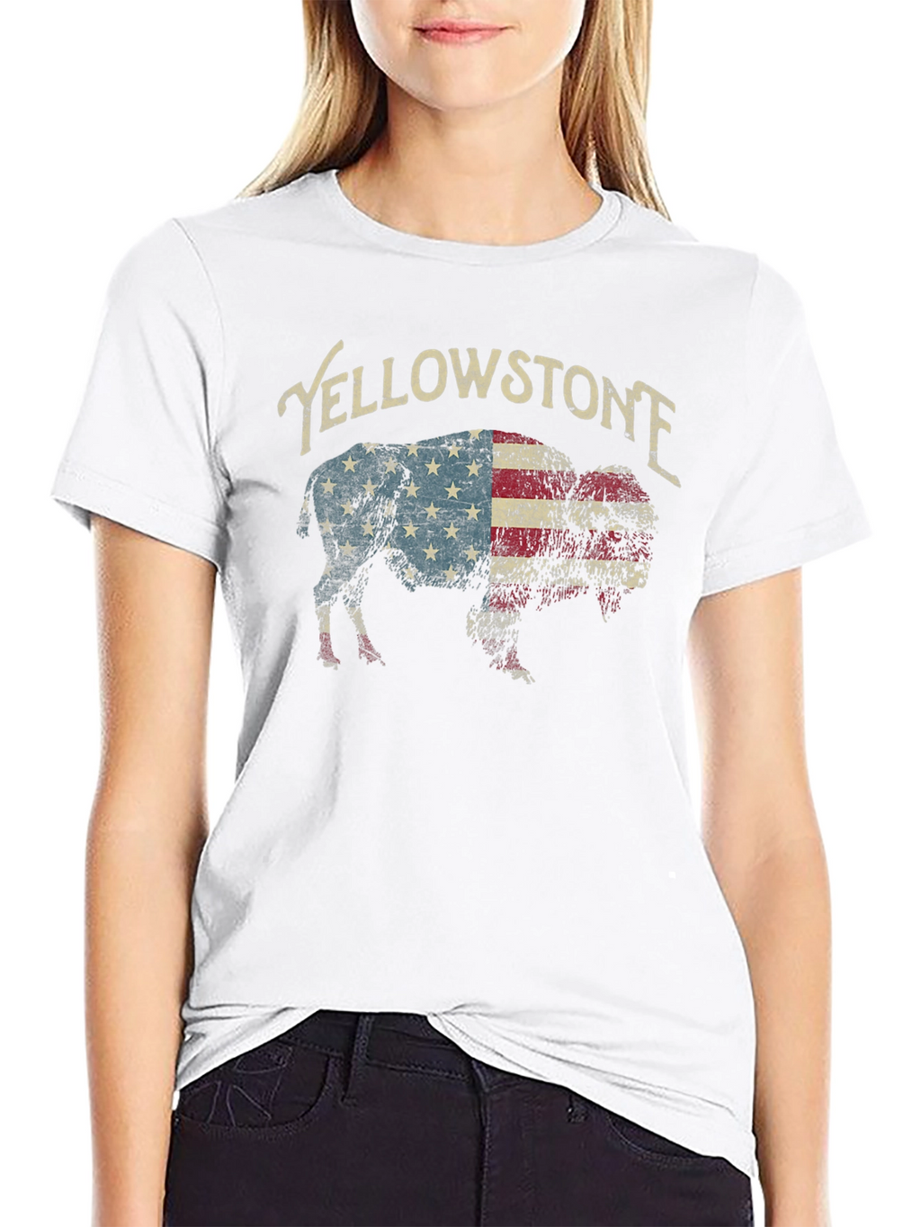 Yellowstone Buffalo American Flag T-Shirt