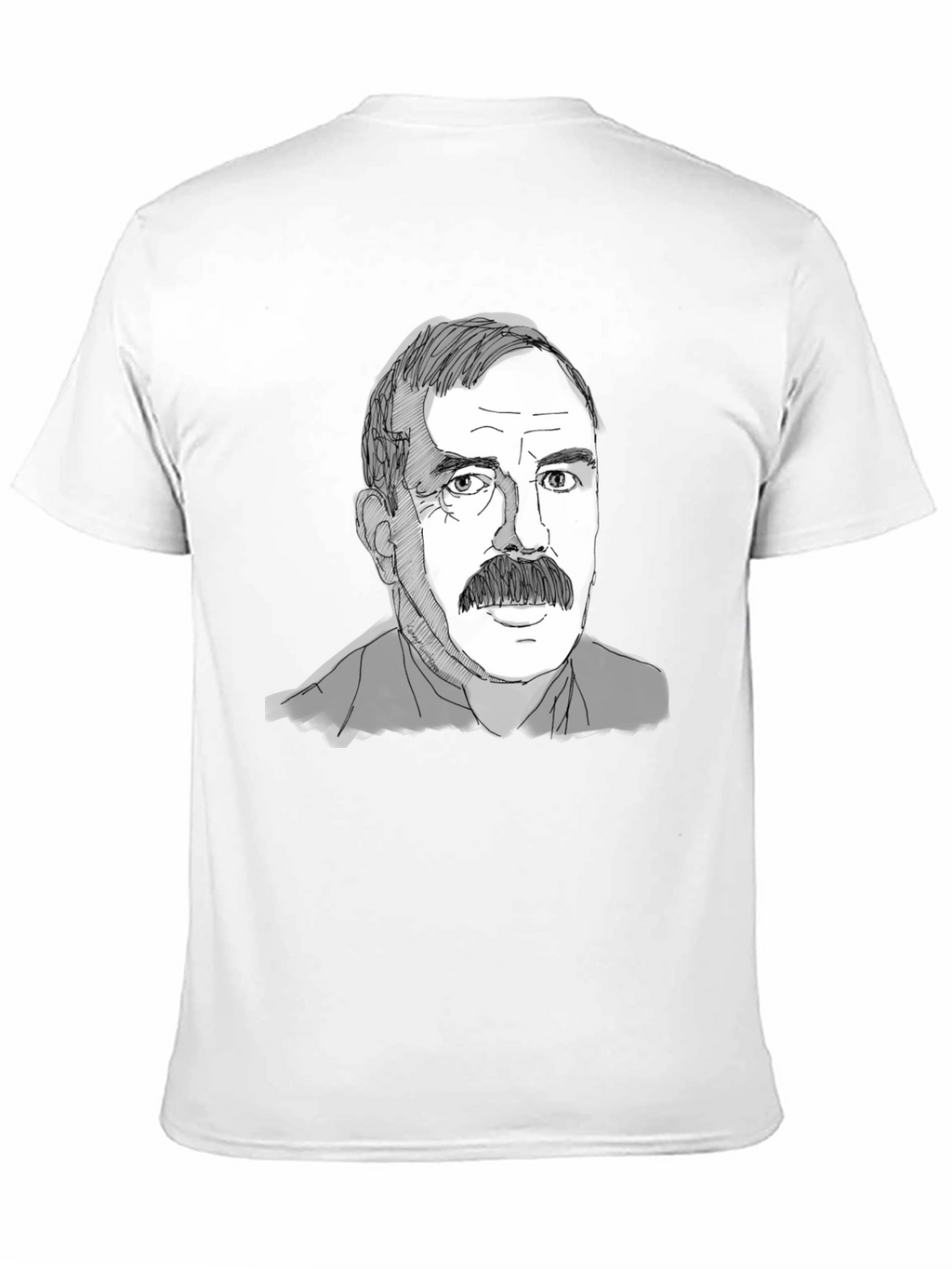 Mustache Man Tee - Graphic Print Black T-Shirt