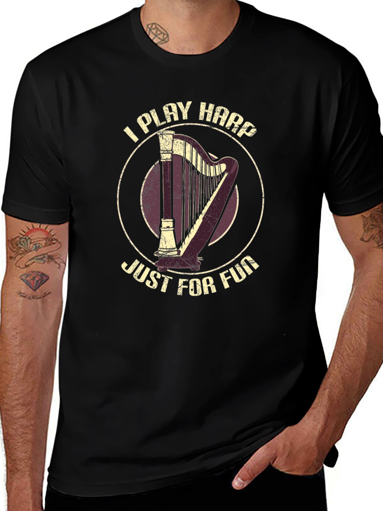I Play Harp Just For Fun T-Shirt
