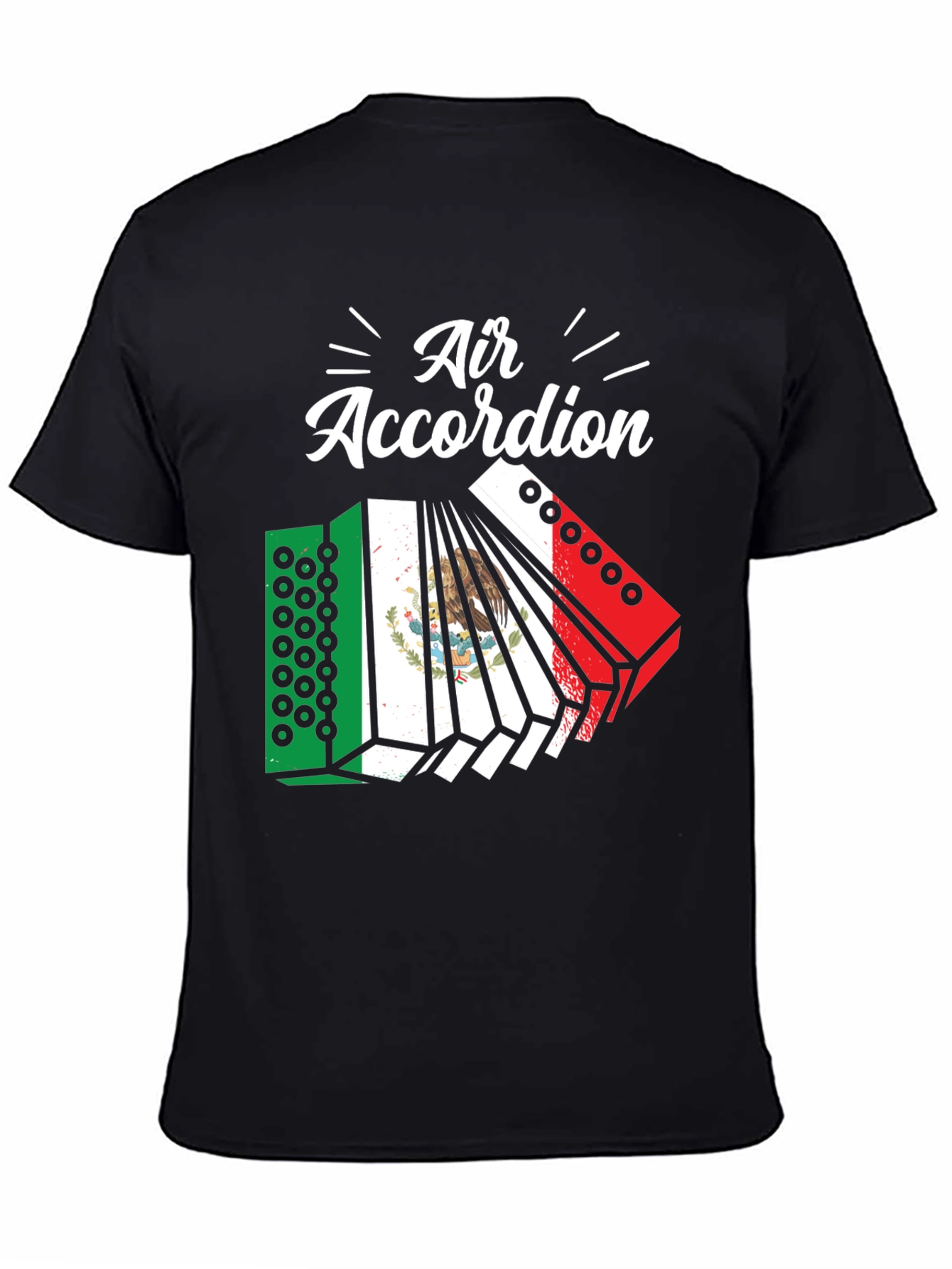 Air Accordion Tee - Black Novelty Graphic T-Shirt