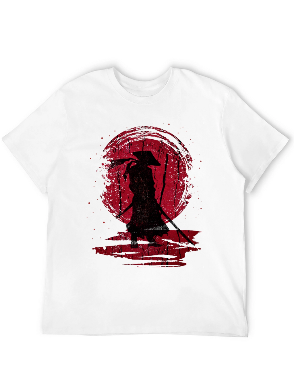 Samurai Silhouette Graphic Tee - Black