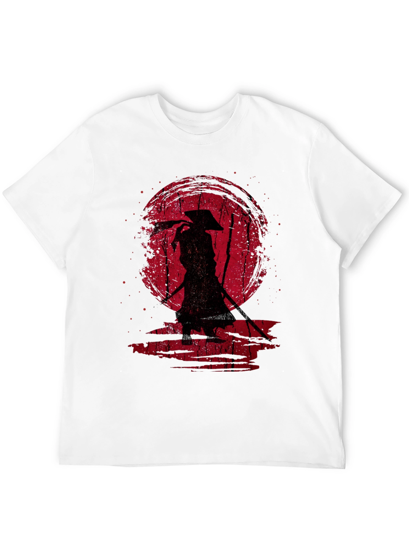 Samurai Silhouette Graphic Tee - Black