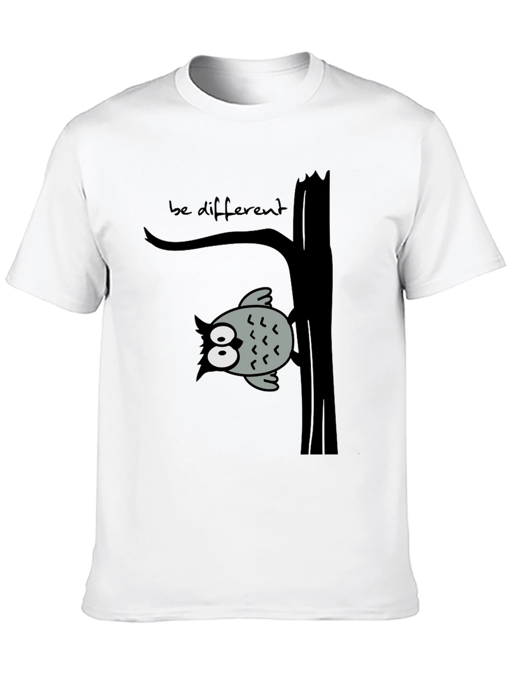 Be Different Owl Tree Black T-Shirt