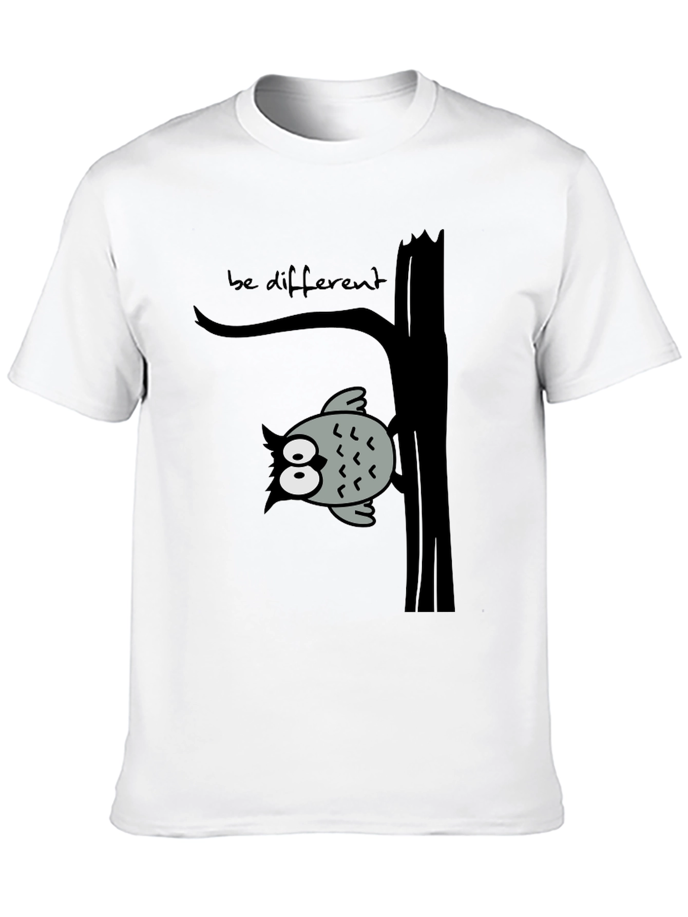 Be Different Owl Tree Black T-Shirt