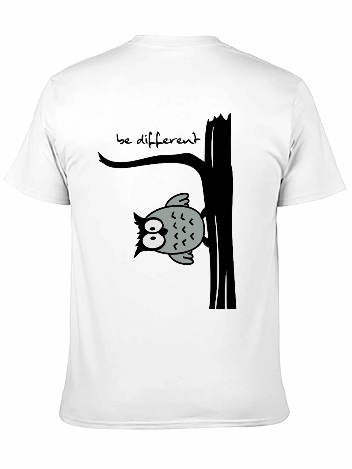 Be Different Owl Tree Black T-Shirt